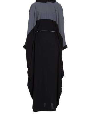 Dual Color Front Open Kaftan With Belt-Not An Abaya 4