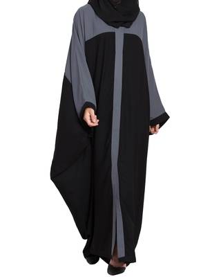 Dual Color Front Open Kaftan With Belt-Not An Abaya 5