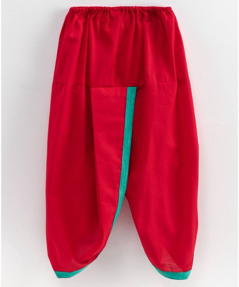 Front Open Full Sleeve Infant Dhoti Kurta-Green