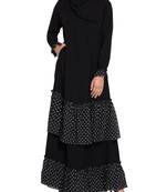 Black Dress with Contrast Polka Layers-Not An Abaya