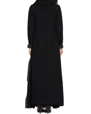 Black Dress with Contrast Polka Layers-Not An Abaya 4