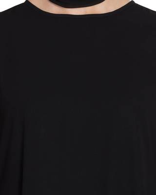 Black Dress with Contrast Polka Layers-Not An Abaya 5