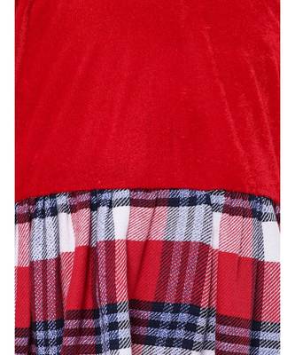 Velvet Twill Full Sleeve Dress For Baby Girl-Red 4