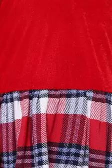 Velvet Twill Full Sleeve Dress For Baby Girl-Red