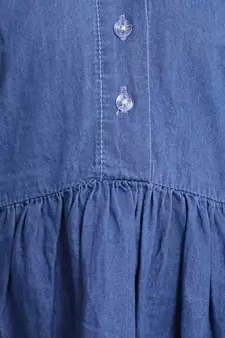 Ruffle Sleeve Denim Dress For Baby Girl- Dark Blue