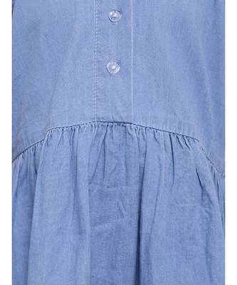Ruffle Sleeve Denim Dress For Baby Girl- Light Blue 5
