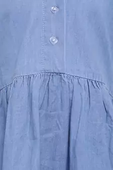 Ruffle Sleeve Denim Dress For Baby Girl- Light Blue
