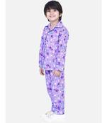 Boys Full Sleeve Printed Night Suit- Purple
