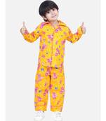 Boys Full Sleeve Printed Night Suit- Yellow