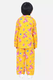 Boys Full Sleeve Printed Night Suit- Yellow