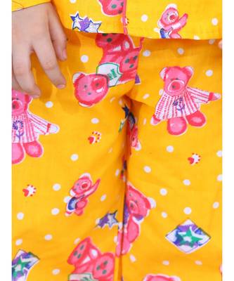 Boys Full Sleeve Printed Night Suit- Yellow 5