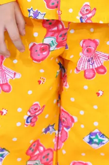 Boys Full Sleeve Printed Night Suit- Yellow