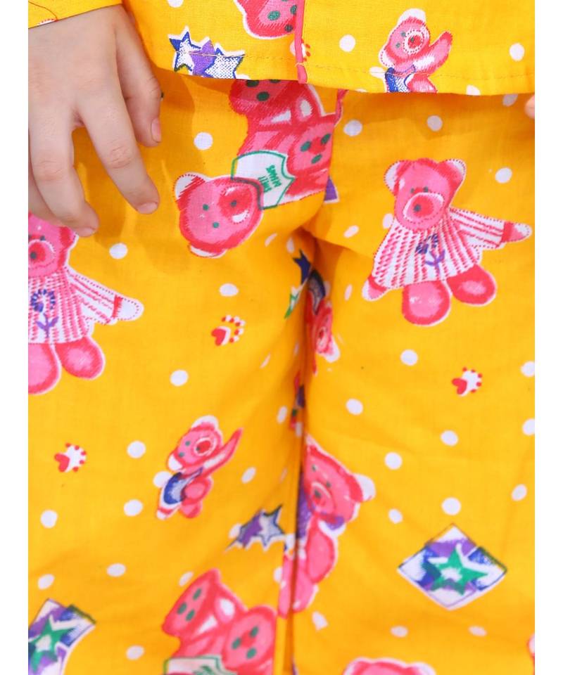 Boys Full Sleeve Printed Night Suit- Yellow