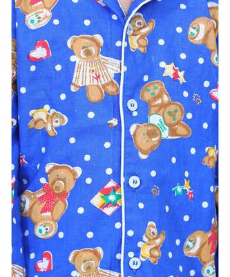 Boys Full Sleeve Printed Night Suit- Blue 4