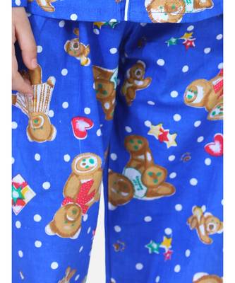 Boys Full Sleeve Printed Night Suit- Blue 5