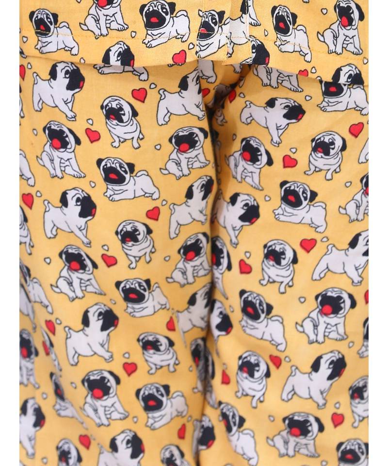 Girls Full Sleeve Printed Night Suit- Orange