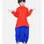 Boys Bandhani Full Sleeve Kurta Dhoti- Orange