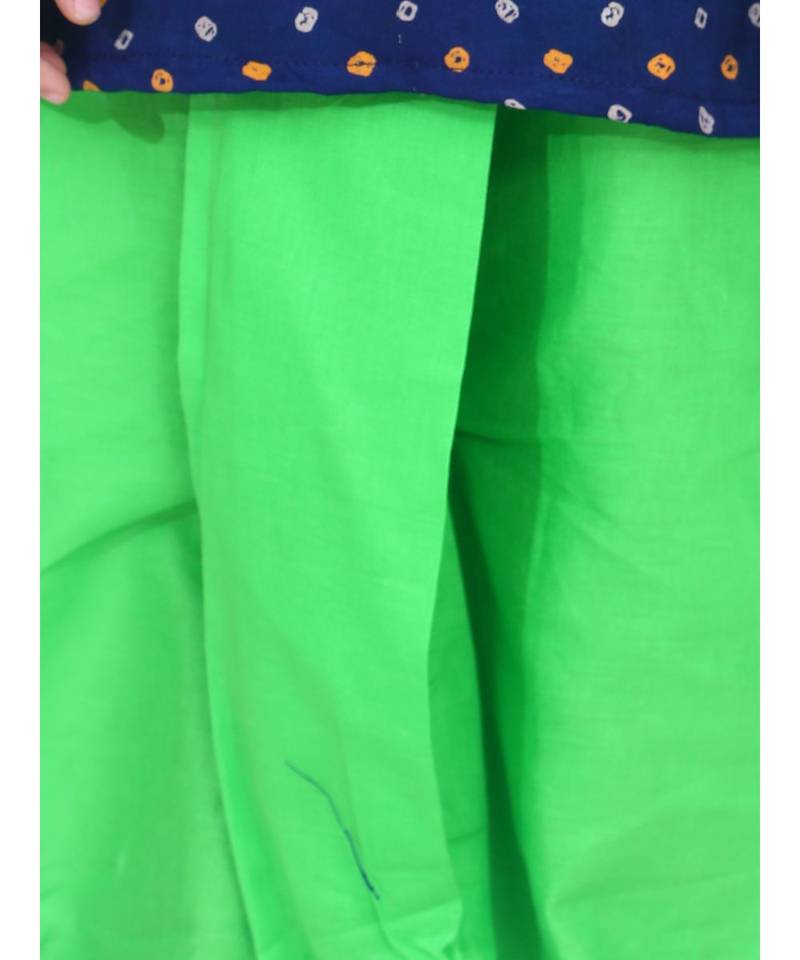 Boys Bandhani Full Sleeve Kurta Dhoti- Blue