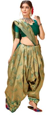 New Stylish Green Color Silk Party Wear Banarasi Saree 4