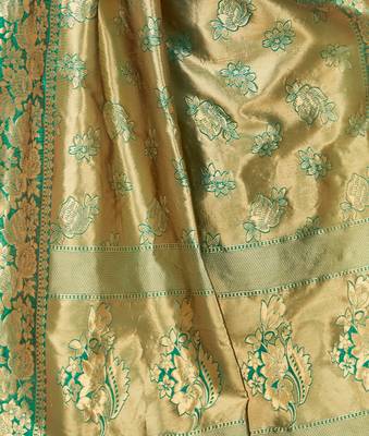 New Stylish Green Color Silk Party Wear Banarasi Saree 5