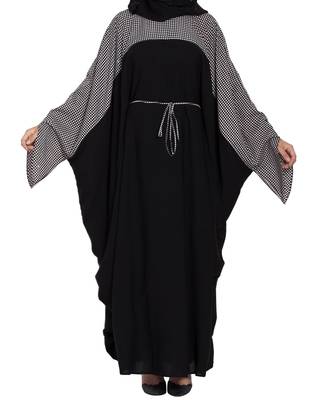 Dual Color Kaftan With Designer Sleeves & Belt-Not An Abaya 1