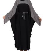 Dual Color Kaftan With Designer Sleeves & Belt-Not An Abaya