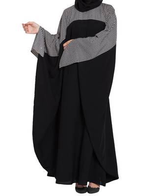Dual Color Kaftan With Designer Sleeves & Belt-Not An Abaya 2