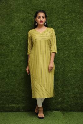 Women Yellow Kurti For Girls  1