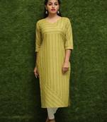 Women Yellow Kurti For Girls 