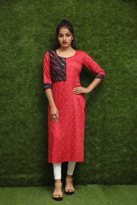 Women Red Readymade Kurti  1