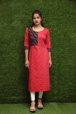 Women Red Readymade Kurti  2