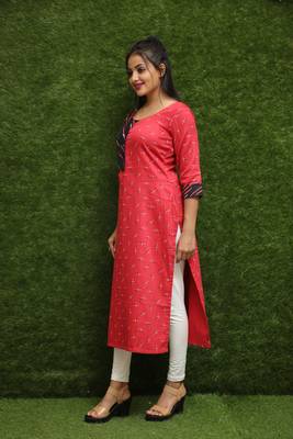 Women Red Readymade Kurti  3