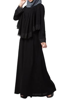 Modest Dress With Extra Layer and Lace work 2