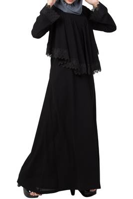 Modest Dress With Extra Layer and Lace work 3