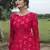 Rani-pink foilage print georgette Designer gown