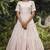 Pink thread embroidery cotton Designer gown