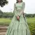Light-green thread embroidery cotton Designer gown