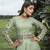 Light-green thread embroidery cotton Designer gown