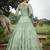 Light-green thread embroidery cotton Designer gown