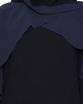 Shaima  Cape Style Abaya  Black & Blue 5