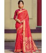 Sangam Prints Pink Handloom Silk Woven Work Traditional Saree