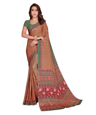 Sangam Prints Multicolour Silk Crepe Printed Traditional Saree 1