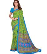 Sangam Prints Yellow Crepe Printed Traditional Saree