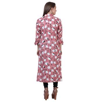 Peach printed rayon kurtas-and-kurtis 2