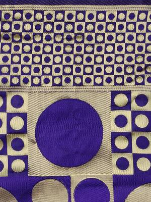 Purple woven silk blend saree with blouse 5
