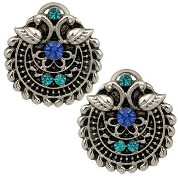 Green crystal earrings 1