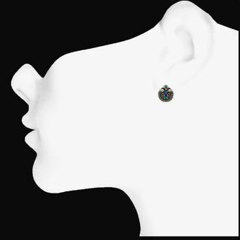 Green crystal earrings 2