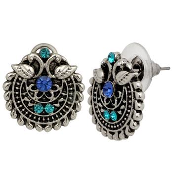 Green crystal earrings 3