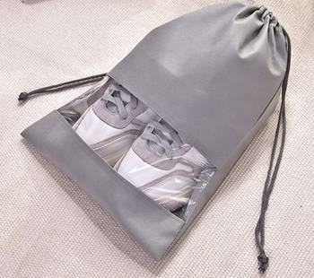 atorakushon   Fabric Shoe Cover Travelling Storage Bag Footwear Wardrobe Organizer Pouch Pack of 24 (Grey) 5