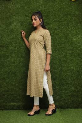 Women Golden Readymade Kurti 3